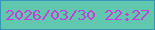 文字の大きさ：5、枠の色：3993bb、背景の色：61c7af、文字の色：c53fd7 無料ブログパーツのブログ時計