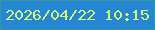 文字の大きさ：1、枠の色：399597、背景の色：2686d6、文字の色：cffd77 無料ブログパーツのブログ時計