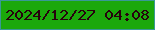 文字の大きさ：2、枠の色：399896、背景の色：1ba80b、文字の色：27020d 無料ブログパーツのブログ時計