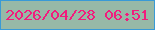 文字の大きさ：3、枠の色：399ad6、背景の色：97b9a7、文字の色：f21c7d 無料ブログパーツのブログ時計