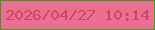 文字の大きさ：1、枠の色：399b1e、背景の色：eb6f93、文字の色：cd4662 無料ブログパーツのブログ時計