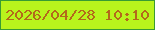 文字の大きさ：1、枠の色：399b33、背景の色：b9f41c、文字の色：b3691b 無料ブログパーツのブログ時計