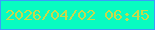 文字の大きさ：5、枠の色：399dfb、背景の色：08fcc1、文字の色：c7d94c 無料ブログパーツのブログ時計
