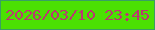 文字の大きさ：1、枠の色：399f63、背景の色：4be002、文字の色：ba3871 無料ブログパーツのブログ時計