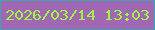 文字の大きさ：4、枠の色：39a5b1、背景の色：a267b3、文字の色：9cfc45 無料ブログパーツのブログ時計