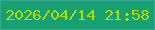 文字の大きさ：4、枠の色：39a795、背景の色：17a173、文字の色：acdc12 無料ブログパーツのブログ時計