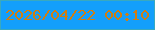 文字の大きさ：4、枠の色：39a9bf、背景の色：139ffb、文字の色：d07e11 無料ブログパーツのブログ時計