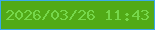 文字の大きさ：3、枠の色：39a9ea、背景の色：51aa16、文字の色：76d74a 無料ブログパーツのブログ時計