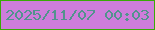 文字の大きさ：4、枠の色：39aa07、背景の色：ce7ddb、文字の色：52938d 無料ブログパーツのブログ時計