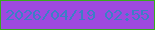 文字の大きさ：3、枠の色：39aa1c、背景の色：9e49df、文字の色：3b80c6 無料ブログパーツのブログ時計