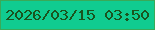 文字の大きさ：2、枠の色：39aa58、背景の色：10cc90、文字の色：1a541e 無料ブログパーツのブログ時計