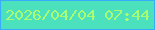 文字の大きさ：5、枠の色：39abfc、背景の色：4be1bd、文字の色：a8fd72 無料ブログパーツのブログ時計