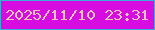 文字の大きさ：1、枠の色：39add5、背景の色：d60ce1、文字の色：e9c6b8 無料ブログパーツのブログ時計