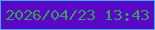文字の大きさ：1、枠の色：39adfb、背景の色：5906c6、文字の色：399b60 無料ブログパーツのブログ時計