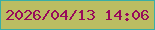 文字の大きさ：5、枠の色：39aea5、背景の色：bbbd62、文字の色：980a5b 無料ブログパーツのブログ時計