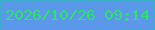 文字の大きさ：5、枠の色：39b0c8、背景の色：5b98e9、文字の色：2be569 無料ブログパーツのブログ時計