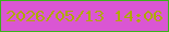 文字の大きさ：1、枠の色：39b319、背景の色：da56d3、文字の色：afa902 無料ブログパーツのブログ時計