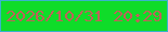 文字の大きさ：5、枠の色：39b3cc、背景の色：0fdc29、文字の色：be6259 無料ブログパーツのブログ時計