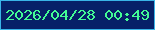 文字の大きさ：5、枠の色：39b4e7、背景の色：062068、文字の色：43fb95 無料ブログパーツのブログ時計