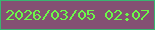 文字の大きさ：5、枠の色：39b571、背景の色：845073、文字の色：6cf849 無料ブログパーツのブログ時計