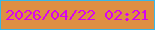 文字の大きさ：2、枠の色：39b7e6、背景の色：de8f43、文字の色：d804ef 無料ブログパーツのブログ時計