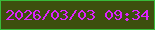 文字の大きさ：5、枠の色：39ba3a、背景の色：3d4f0e、文字の色：dd23fd 無料ブログパーツのブログ時計