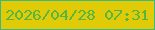 文字の大きさ：2、枠の色：39ba84、背景の色：e1ca06、文字の色：54b643 無料ブログパーツのブログ時計