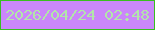 文字の大きさ：1、枠の色：39be20、背景の色：ca87fa、文字の色：b2e6a9 無料ブログパーツのブログ時計