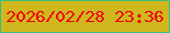 文字の大きさ：2、枠の色：39bf7a、背景の色：d0b71d、文字の色：ee010c 無料ブログパーツのブログ時計