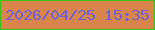 文字の大きさ：5、枠の色：39c014、背景の色：d8844a、文字の色：6b62d6 無料ブログパーツのブログ時計