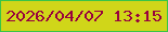 文字の大きさ：2、枠の色：39c447、背景の色：d0d619、文字の色：98023e 無料ブログパーツのブログ時計