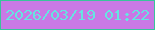 文字の大きさ：3、枠の色：39c49b、背景の色：c979e5、文字の色：66e5e1 無料ブログパーツのブログ時計