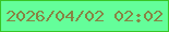 文字の大きさ：1、枠の色：39c526、背景の色：64fe9a、文字の色：888343 無料ブログパーツのブログ時計
