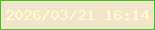 文字の大きさ：2、枠の色：39c61f、背景の色：f3e4cc、文字の色：fafdc9 無料ブログパーツのブログ時計