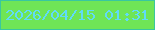 文字の大きさ：2、枠の色：39c79f、背景の色：6fe556、文字の色：60dbf8 無料ブログパーツのブログ時計
