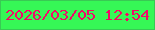 文字の大きさ：4、枠の色：39c954、背景の色：36f756、文字の色：f30868 無料ブログパーツのブログ時計