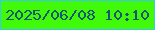 文字の大きさ：5、枠の色：39caeb、背景の色：41fa09、文字の色：16566e 無料ブログパーツのブログ時計