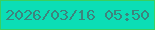 文字の大きさ：4、枠の色：39d05f、背景の色：0bdeb6、文字の色：3d847d 無料ブログパーツのブログ時計