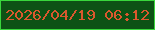 文字の大きさ：4、枠の色：39d73c、背景の色：0d5215、文字の色：db582e 無料ブログパーツのブログ時計