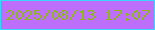 文字の大きさ：1、枠の色：39d7fd、背景の色：bd6efa、文字の色：8fb81e 無料ブログパーツのブログ時計