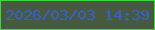 文字の大きさ：2、枠の色：39d940、背景の色：465a3f、文字の色：3860ca 無料ブログパーツのブログ時計