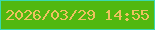 文字の大きさ：4、枠の色：39d9ae、背景の色：51b80f、文字の色：edc260 無料ブログパーツのブログ時計