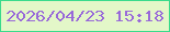 文字の大きさ：4、枠の色：39da8c、背景の色：e3f7c8、文字の色：9869d9 無料ブログパーツのブログ時計