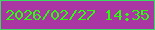 文字の大きさ：2、枠の色：39db61、背景の色：a936a3、文字の色：2afb0f 無料ブログパーツのブログ時計