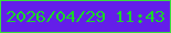 文字の大きさ：5、枠の色：39dd3b、背景の色：641ee9、文字の色：1cd42b 無料ブログパーツのブログ時計