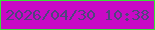 文字の大きさ：4、枠の色：39e037、背景の色：c80ac5、文字の色：4f457e 無料ブログパーツのブログ時計