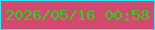 文字の大きさ：5、枠の色：39e4f8、背景の色：d44a6f、文字の色：20d81c 無料ブログパーツのブログ時計