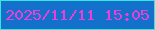 文字の大きさ：5、枠の色：39e6dc、背景の色：1471cb、文字の色：ea3fd8 無料ブログパーツのブログ時計