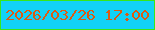 文字の大きさ：4、枠の色：39e719、背景の色：12d2f7、文字の色：dc5b13 無料ブログパーツのブログ時計