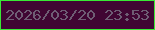 文字の大きさ：4、枠の色：39e935、背景の色：400633、文字の色：6e5d74 無料ブログパーツのブログ時計
